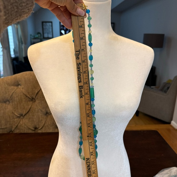 Beautiful Frosted Sea Glass Shell Clasp Necklace Beaded Statement Chunky Signed - Picture 13 of 13